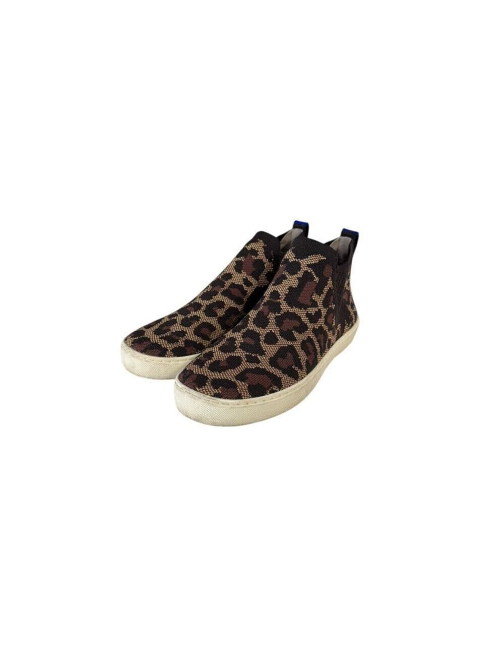 Women's Rothy's Leopard Print Slip-On Sneakers Size 8 Brown Black